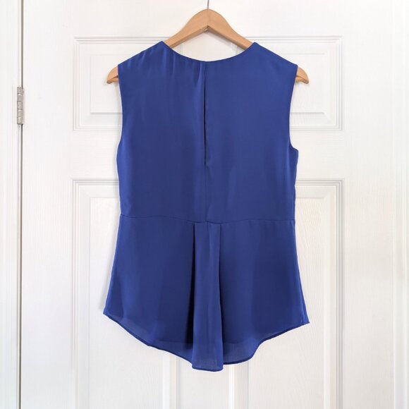 RW&CO peplum keyhole sleeveless top blue size XS - Picture 3 of 16